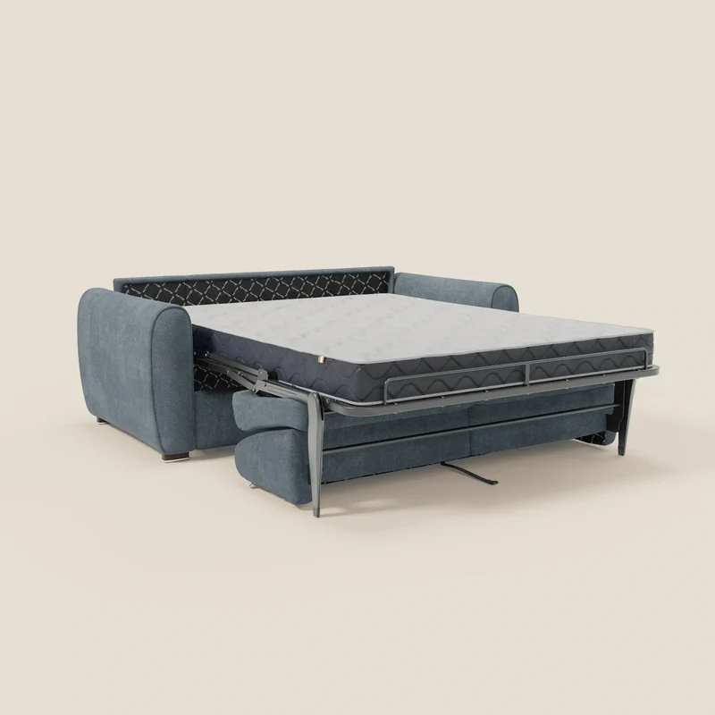 Kaleo Canapé convertible moderne avec matelas H17 cm - en tissu imperméable T26 bleu pastel