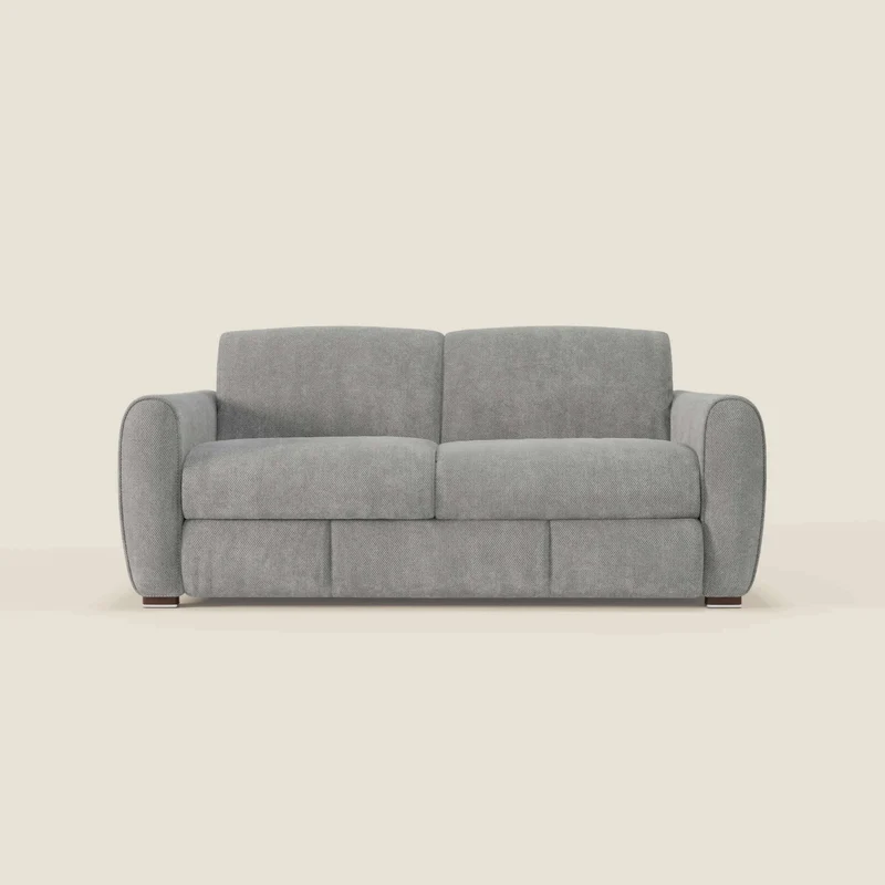 Kaleo Canapé convertible moderne avec matelas H17 cm - en tissu imperméable T26 gris