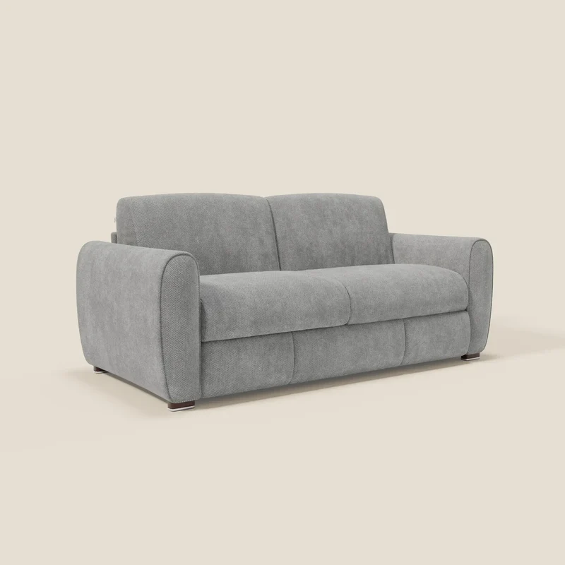 Kaleo Canapé convertible moderne avec matelas H17 cm - en tissu imperméable T26 gris