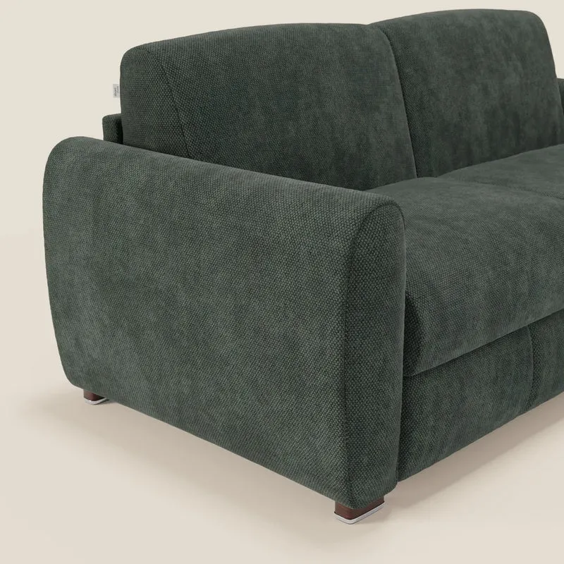 Kaleo Canapé convertible moderne avec matelas H17 cm - en tissu imperméable T26 vert olive