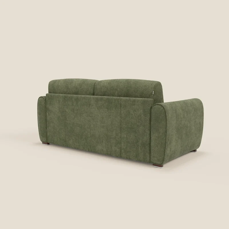 Kaleo Canapé convertible moderne avec matelas H17 cm - en tissu imperméable T26 vert mousse