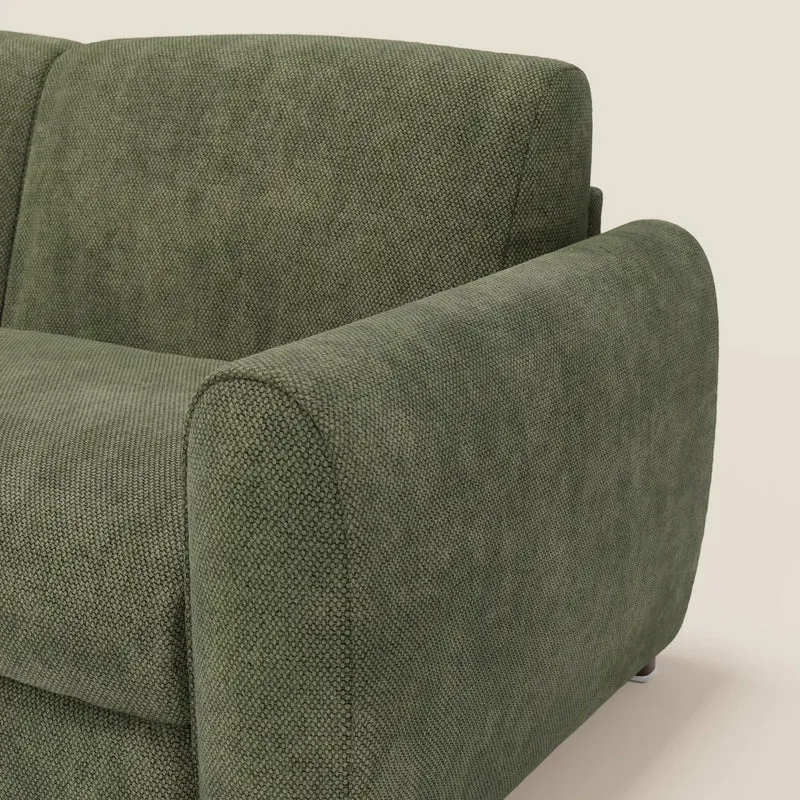 Kaleo Canapé convertible moderne avec matelas H17 cm - en tissu imperméable T26 vert mousse