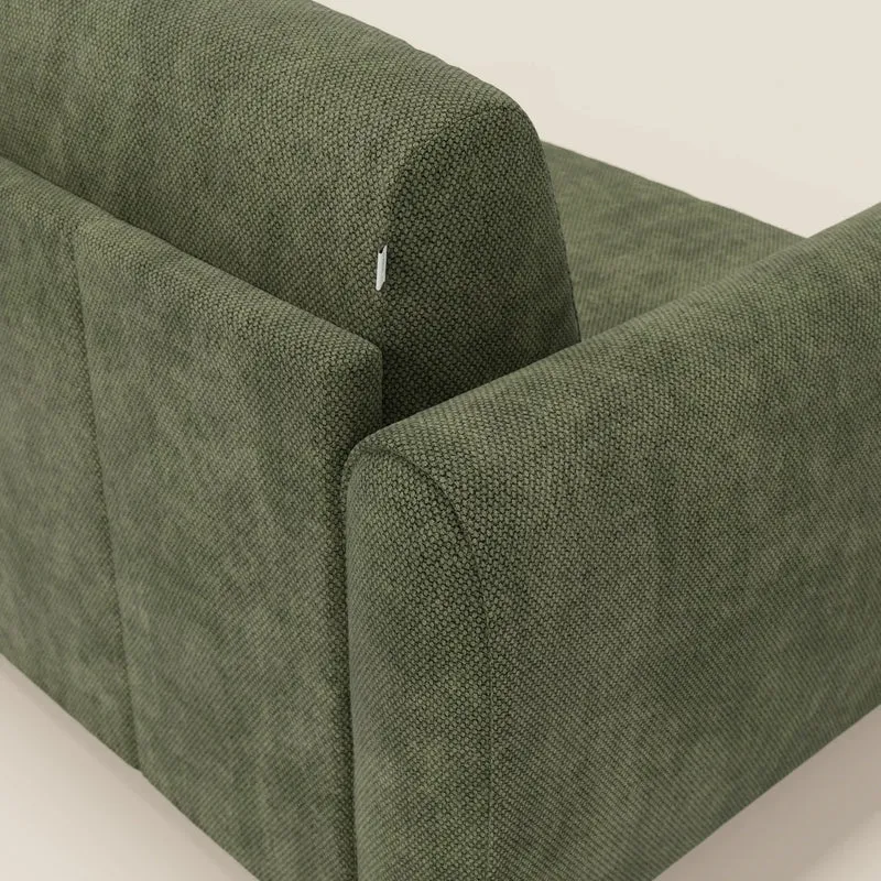 Kaleo Canapé convertible moderne avec matelas H17 cm - en tissu imperméable T26 vert mousse