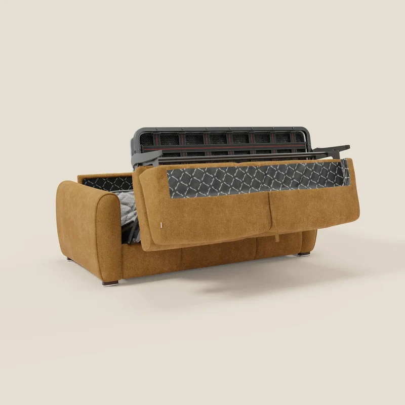 Kaleo Canapé convertible moderne avec matelas H17 cm - en tissu imperméable T26 jaune