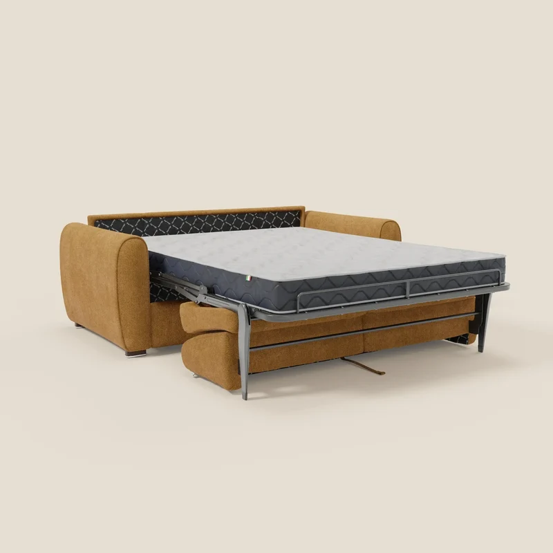 Kaleo Canapé convertible moderne avec matelas H17 cm - en tissu imperméable T26 jaune
