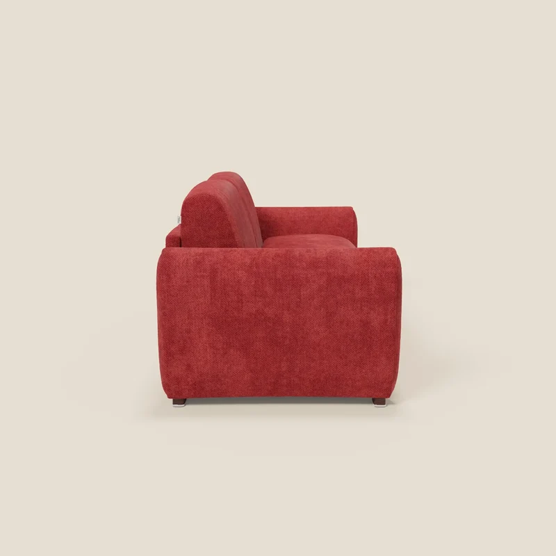 Kaleo Canapé convertible moderne avec matelas H17 cm - en tissu imperméable T26 rouge