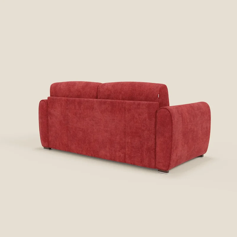 Kaleo Canapé convertible moderne avec matelas H17 cm - en tissu imperméable T26 rouge