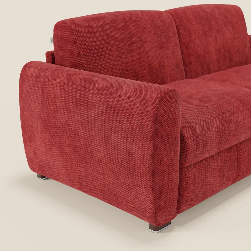 Kaleo Canapé convertible moderne avec matelas H17 cm - en tissu imperméable T26 rouge