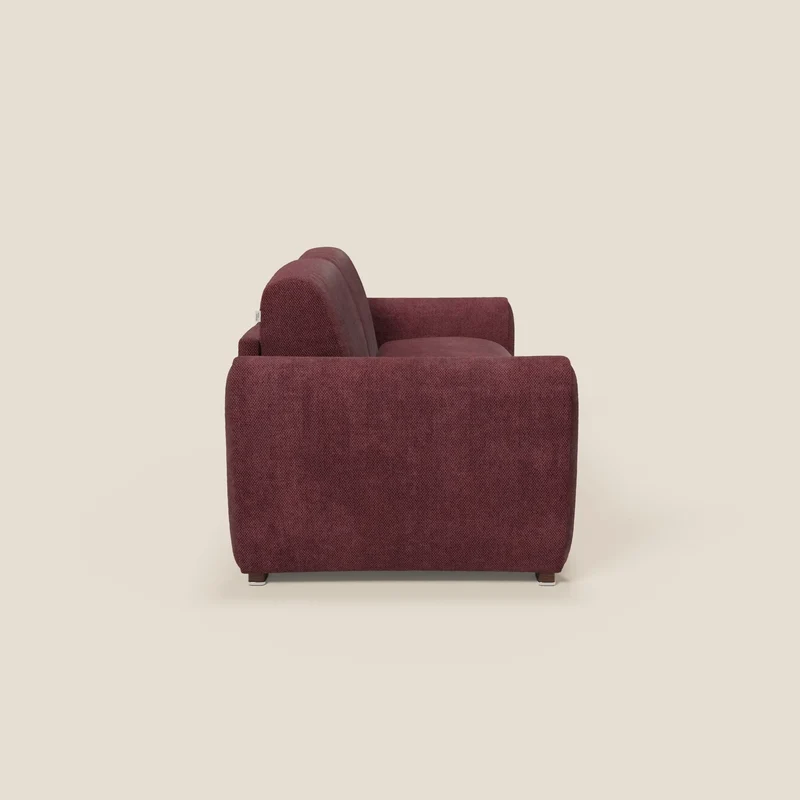 Kaleo Canapé convertible moderne avec matelas H17 cm - en tissu imperméable T26 bordeaux