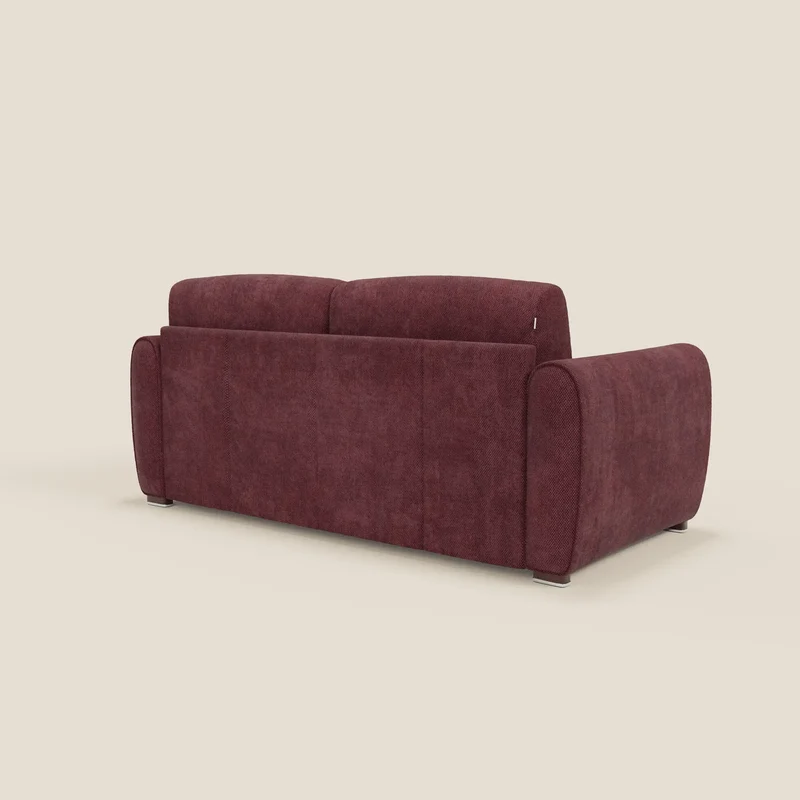 Kaleo Canapé convertible moderne avec matelas H17 cm - en tissu imperméable T26 bordeaux