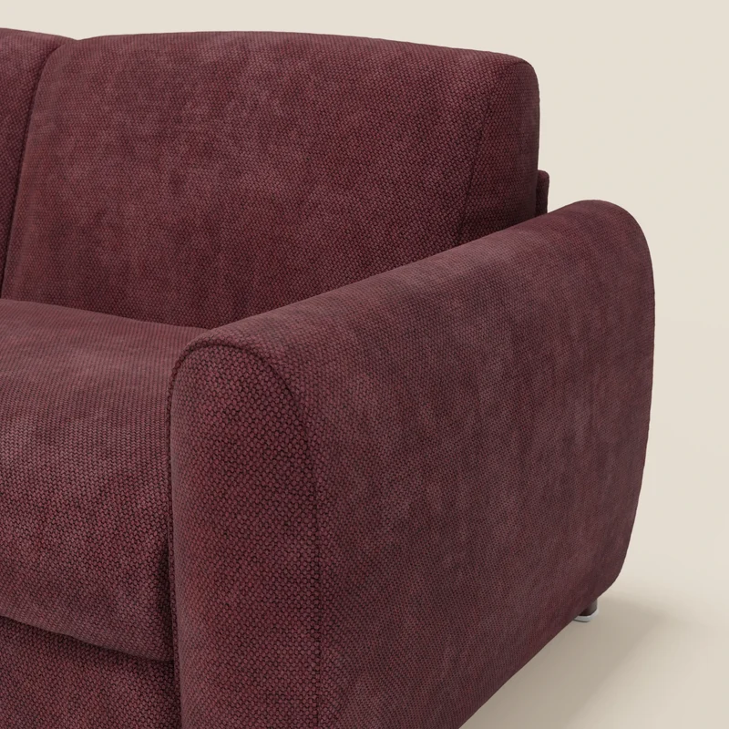 Kaleo Canapé convertible moderne avec matelas H17 cm - en tissu imperméable T26 bordeaux