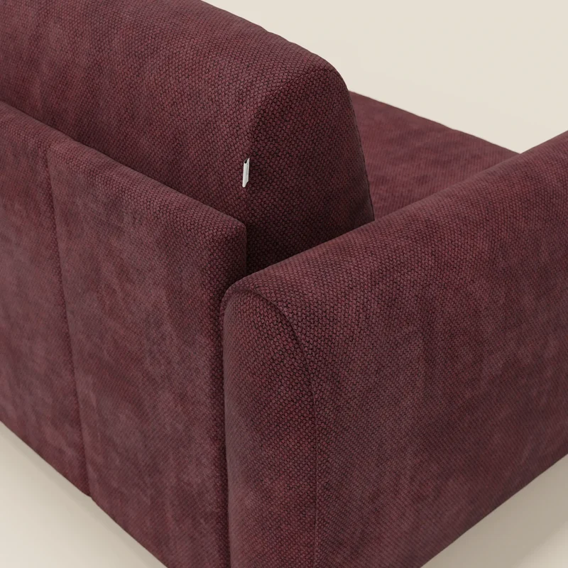 Kaleo Canapé convertible moderne avec matelas H17 cm - en tissu imperméable T26 bordeaux