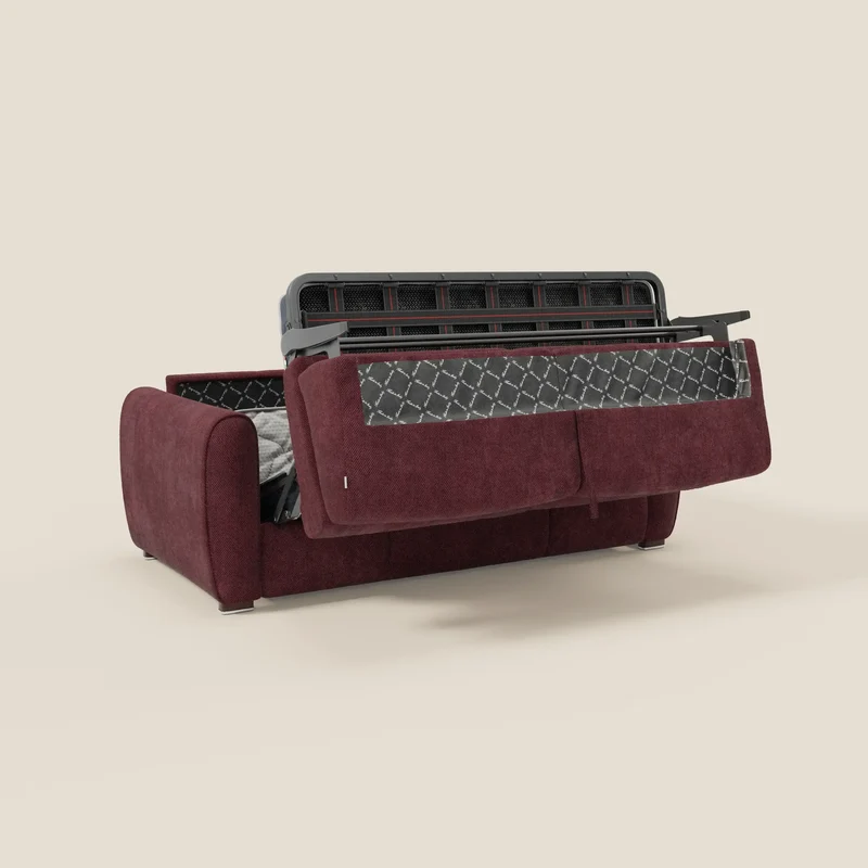 Kaleo Canapé convertible moderne avec matelas H17 cm - en tissu imperméable T26 bordeaux