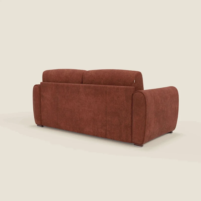 Kaleo Canapé convertible moderne avec matelas H17 cm - en tissu imperméable T26 orange rouille
