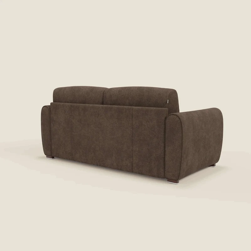 Kaleo Canapé convertible moderne avec matelas H17 cm - en tissu imperméable T26 marron