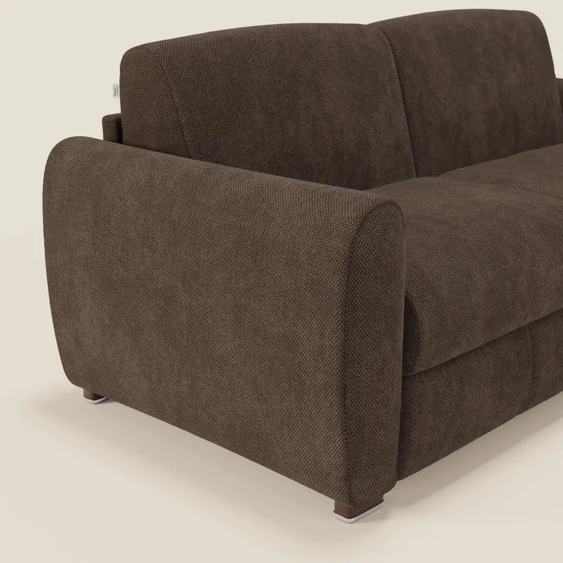 Kaleo Canapé convertible moderne avec matelas H17 cm - en tissu imperméable T26 marron