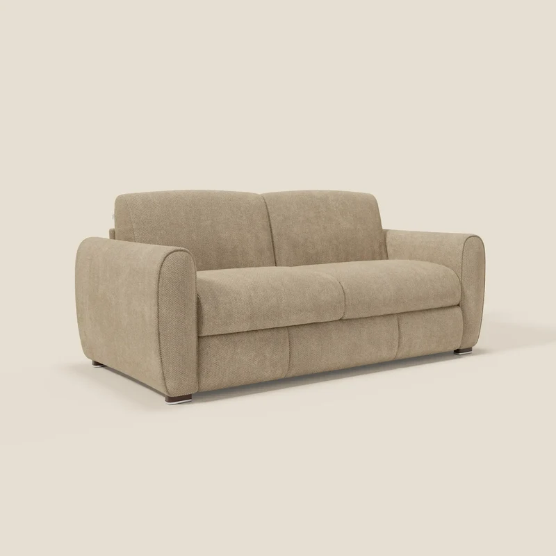 Kaleo Canapé convertible moderne avec matelas H17 cm - en tissu imperméable T26 beige