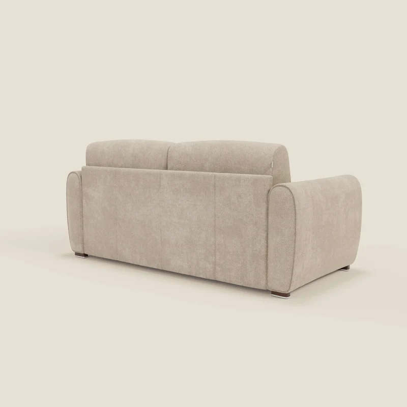 Kaleo Canapé convertible moderne avec matelas H17 cm - en tissu imperméable T26 crème