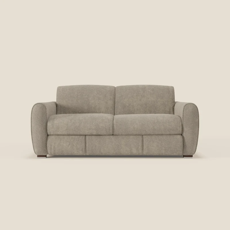 Kaleo Canapé convertible moderne avec matelas H17 cm - en tissu imperméable T26 taupe