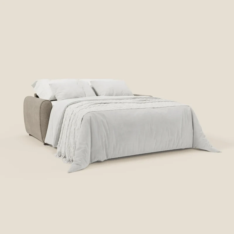 Kaleo Canapé convertible moderne avec matelas H17 cm - en tissu imperméable T26 taupe