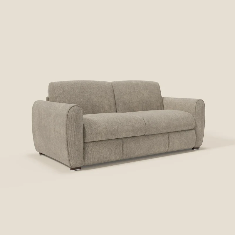 Kaleo Canapé convertible moderne avec matelas H17 cm - en tissu imperméable T26 taupe