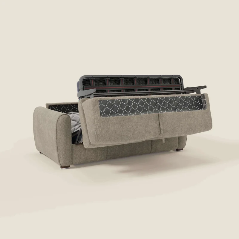 Kaleo Canapé convertible moderne avec matelas H17 cm - en tissu imperméable T26 taupe