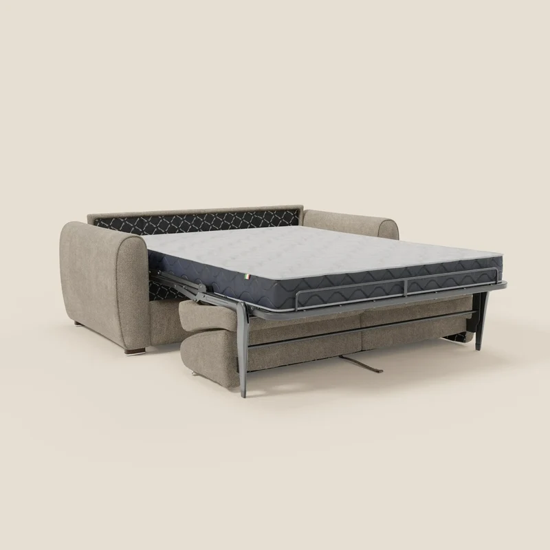 Kaleo Canapé convertible moderne avec matelas H17 cm - en tissu imperméable T26 taupe