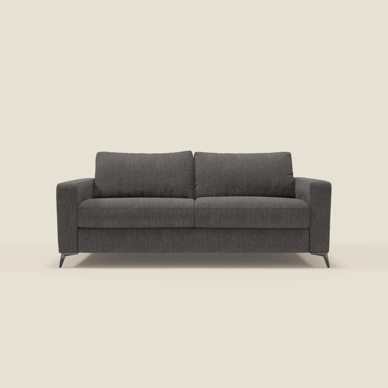 Alaya canapé convertible avec coussins de dossier douillet en tissu imperméable T03 anthracite
