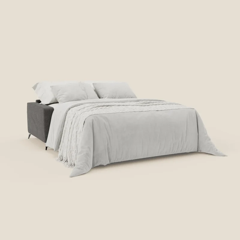 Alaya canapé convertible avec coussins de dossier douillet en tissu imperméable T03 anthracite