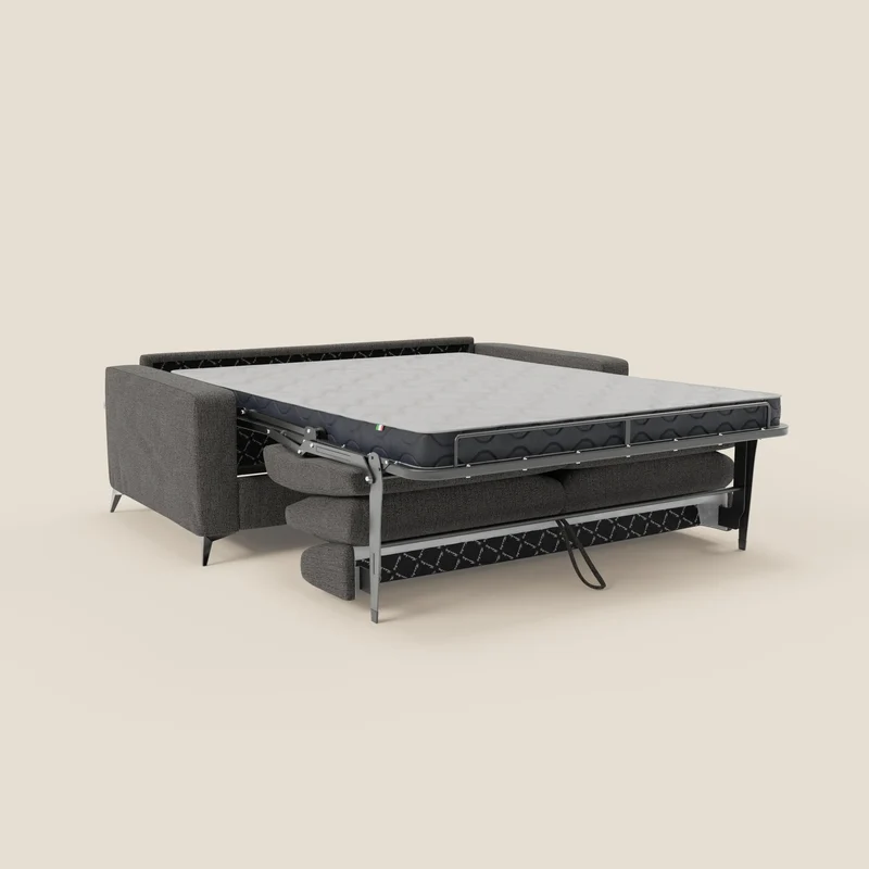 Alaya canapé convertible avec coussins de dossier douillet en tissu imperméable T03 anthracite
