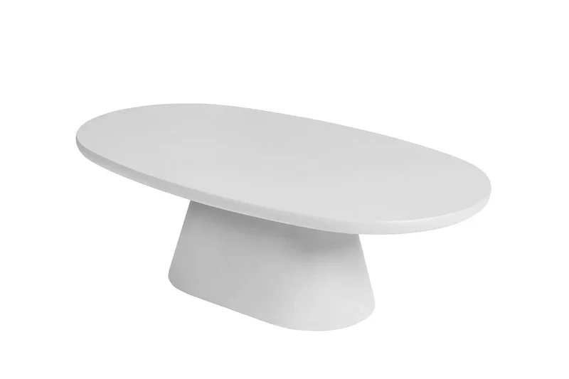 Table Basse Ovale Effet Ciment Ecru TAVINA - 120 cm