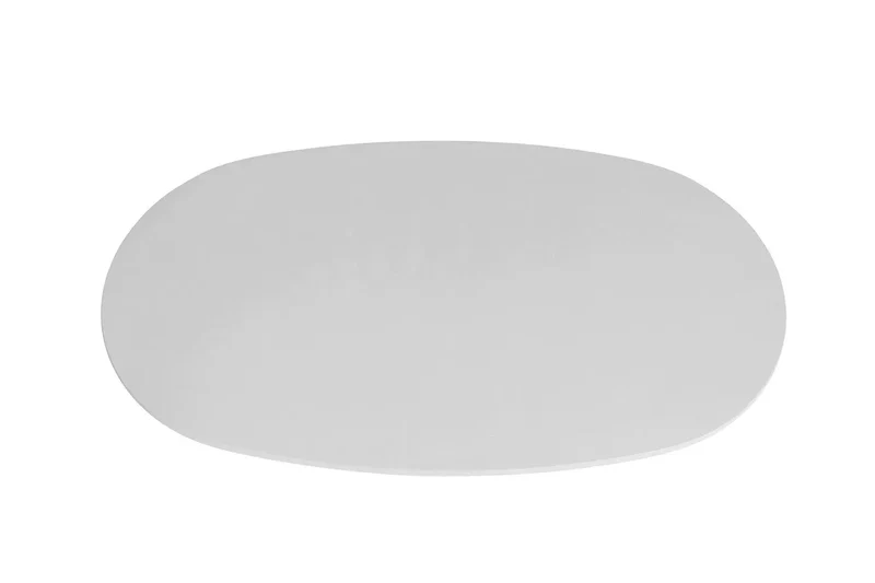 Table Basse Ovale Effet Ciment Ecru TAVINA - 120 cm
