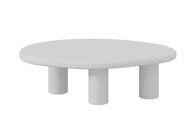 Table Basse Effet Ciment Ecru TAVINA - 120 cm