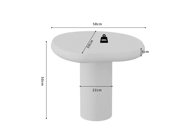 Table Basse Effet Ciment Ecru TAVINA - 58 cm