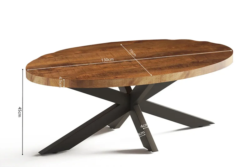 Table basse Ovale en Bois de Manguier AYORA - 130 x 70 cm
