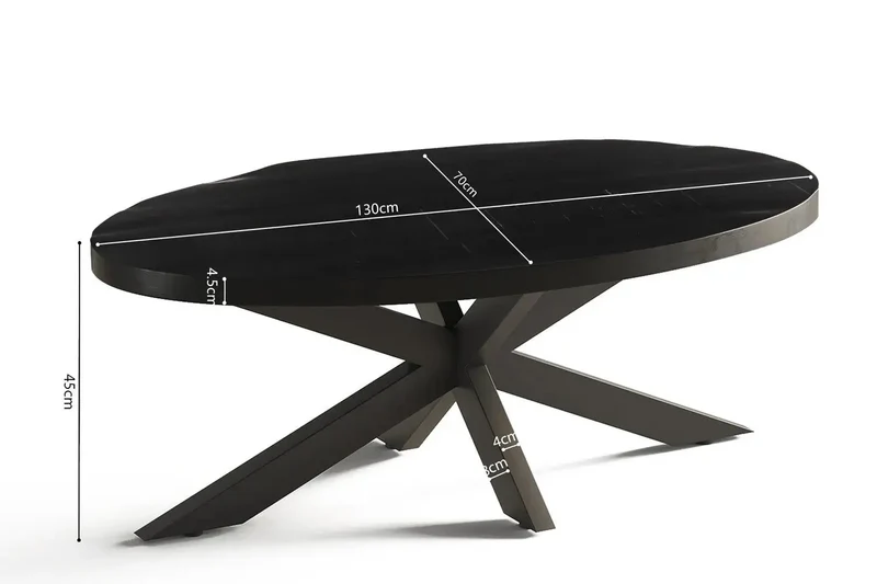 Table basse Ovale en Bois de Manguier AYORA - 130 x 70 cm