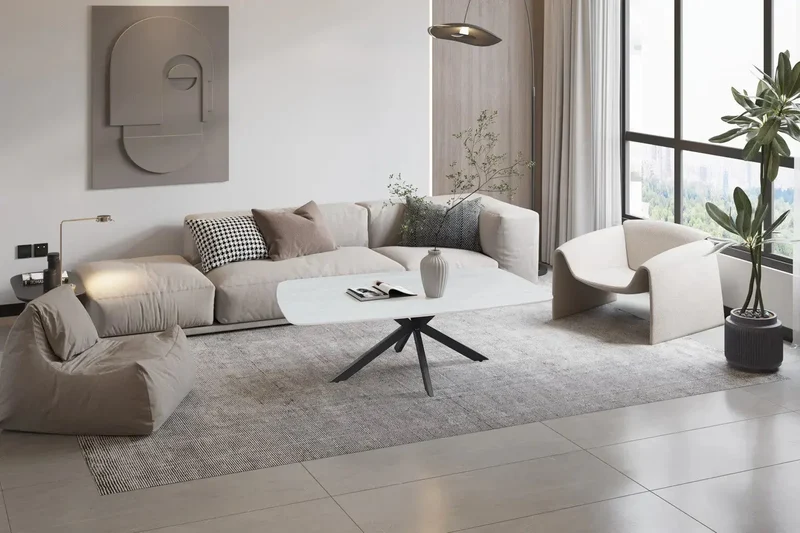 Table basse Ovale en Pierre APOLLINA - 130 x 70 cm