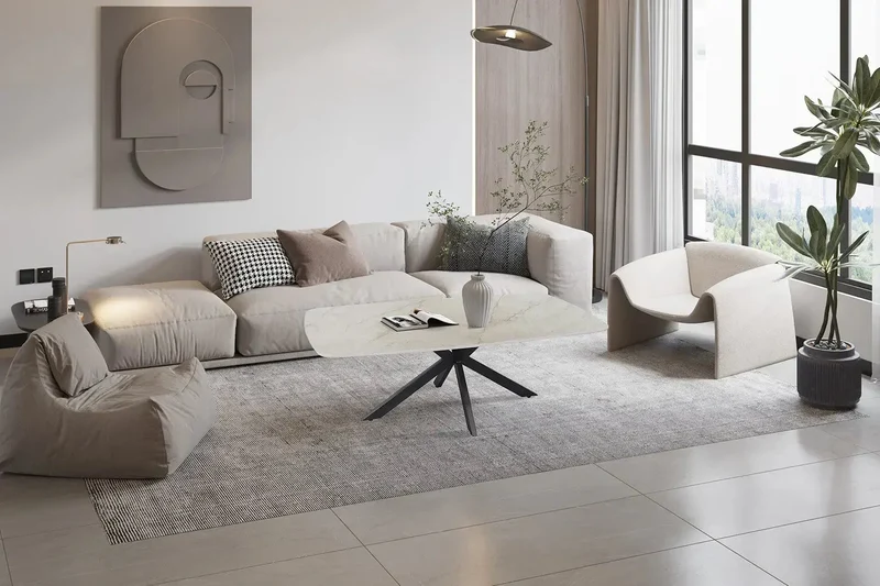 Table basse Ovale en Pierre APOLLINA - 130 x 70 cm