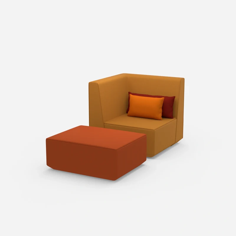 Sessel mit Hocker modern