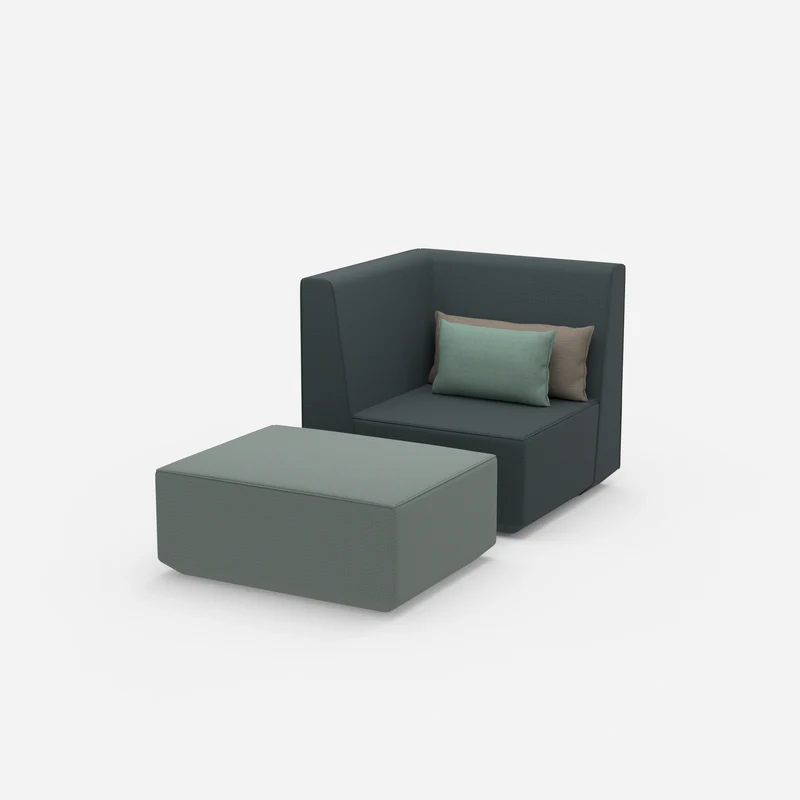 Sessel mit Hocker modern