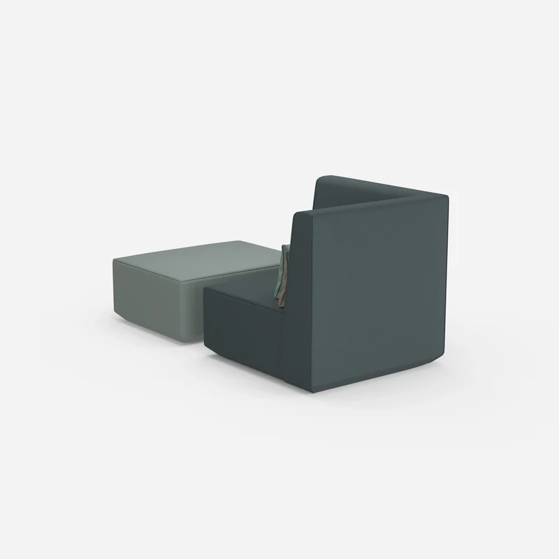 Sessel mit Hocker modern
