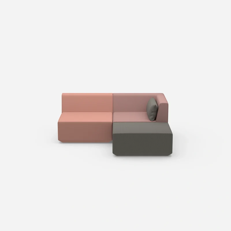 Eckcouch rosa