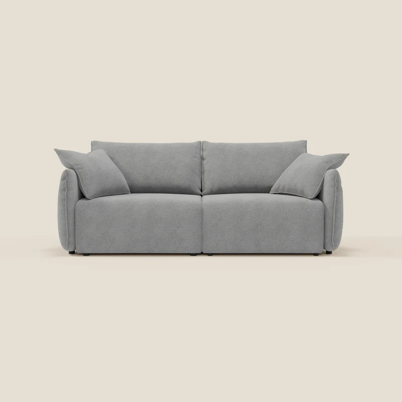 Flexar Canapé avec assises coulissantes et dossier en duvet en bouclette douce et imperméable T07 Gris