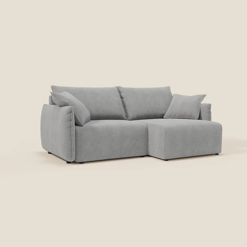 Flexar Canapé avec assises coulissantes et dossier en duvet en bouclette douce et imperméable T07 Gris
