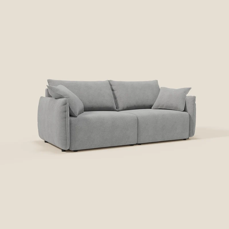 Flexar Canapé avec assises coulissantes et dossier en duvet en bouclette douce et imperméable T07 Gris