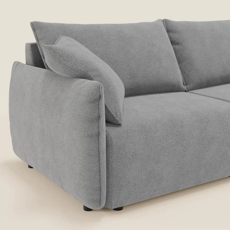 Flexar Canapé avec assises coulissantes et dossier en duvet en bouclette douce et imperméable T07 Gris