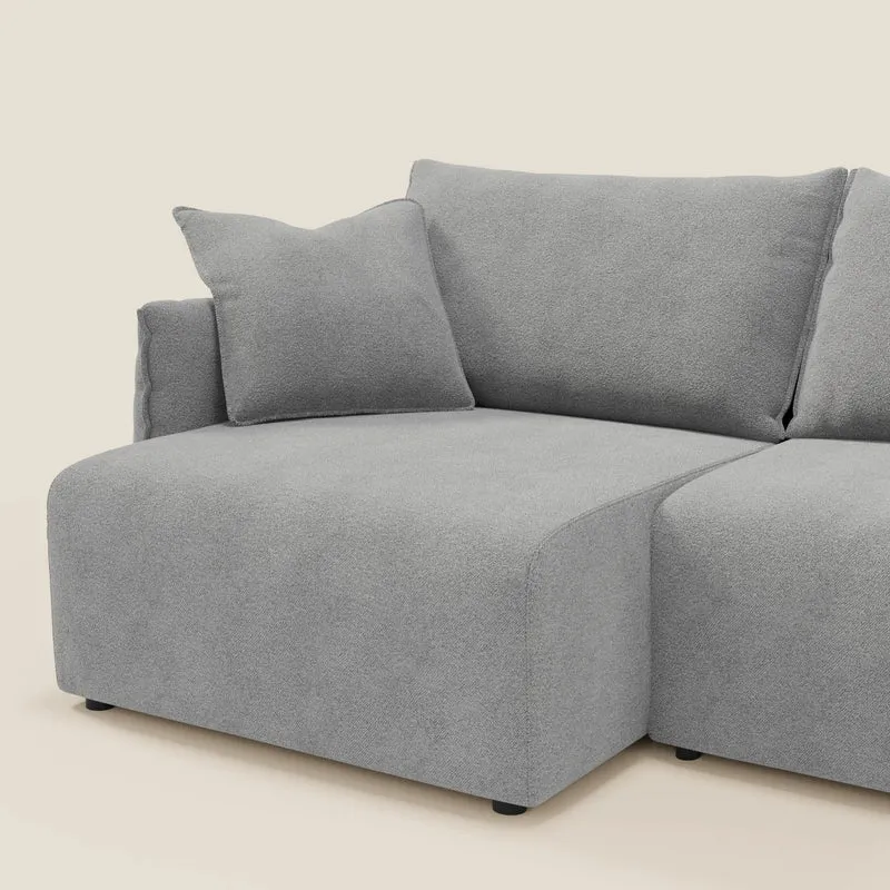 Flexar Canapé avec assises coulissantes et dossier en duvet en bouclette douce et imperméable T07 Gris