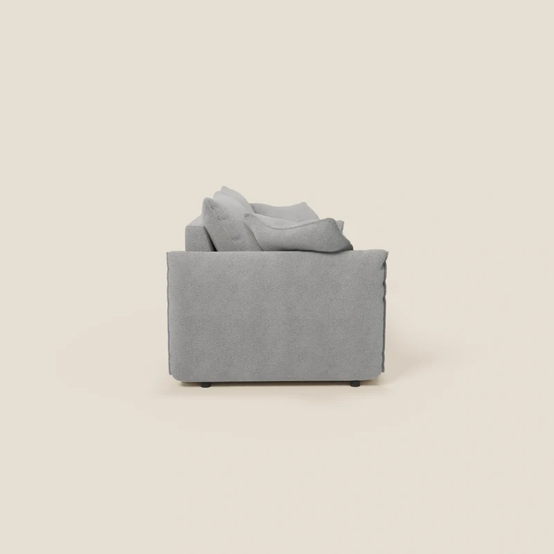 Flexar Canapé avec assises coulissantes et dossier en duvet en bouclette douce et imperméable T07 Gris