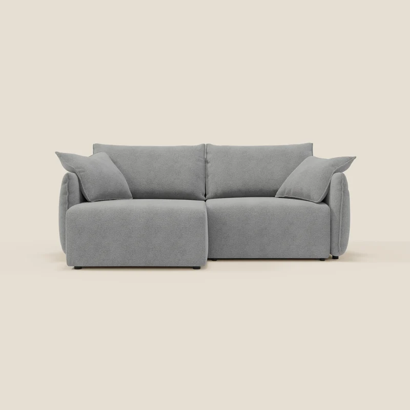 Flexar Canapé avec assises coulissantes et dossier en duvet en bouclette douce et imperméable T07 Gris