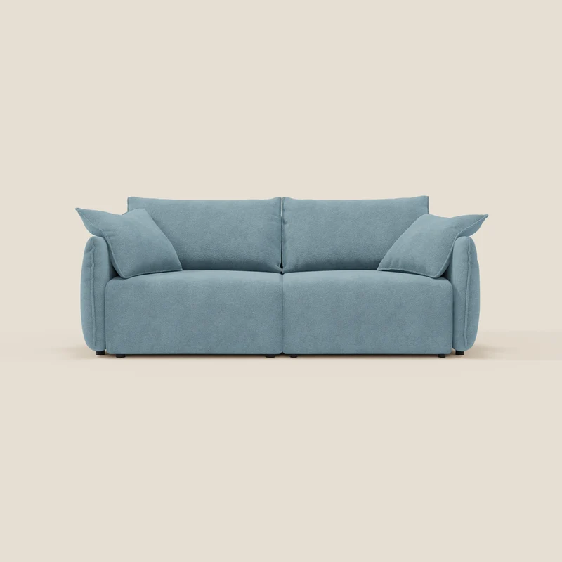 Flexar Canapé avec assises coulissantes et dossier en duvet en bouclette douce et imperméable T07 Bleu pastel